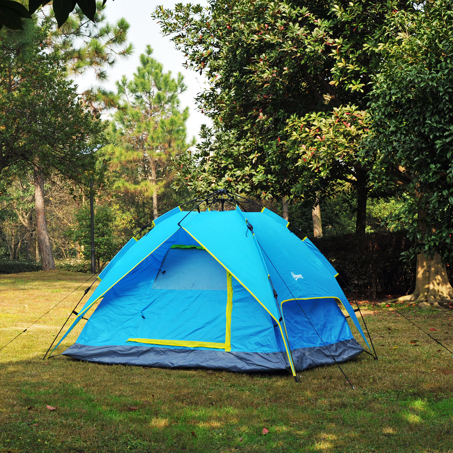 34 Person Double Layer Family Camping Hiking Instant Tent Auto Blue eBay